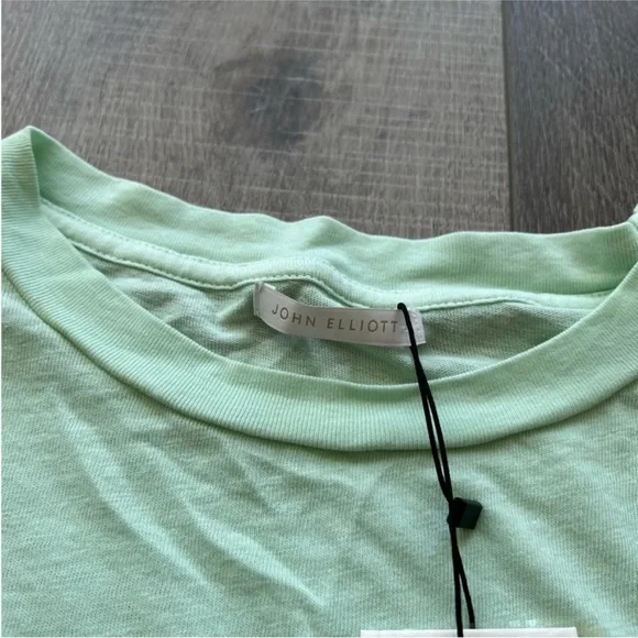John Elliott Jersey Long Sleeve Cropped Tee in Mint Size 4/XL - Picture 4 of 9